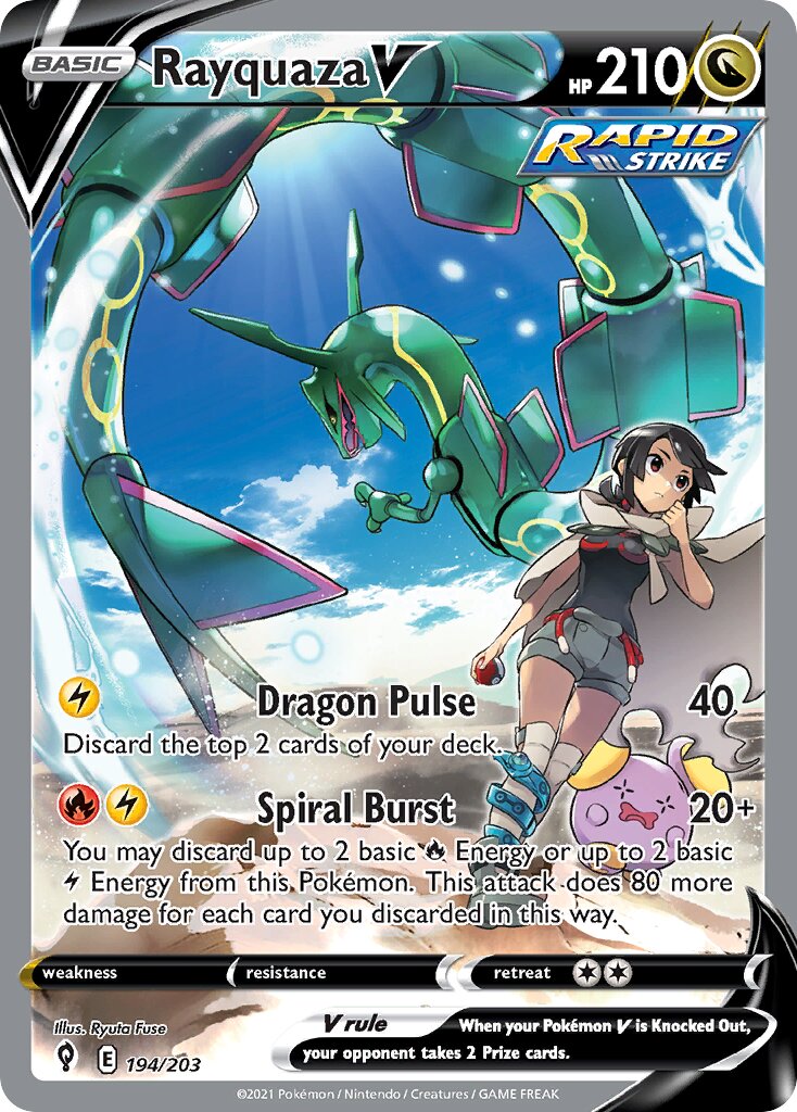 Rayquaza V 194/237 — Evolving Skies (English Pokémon TCG card)