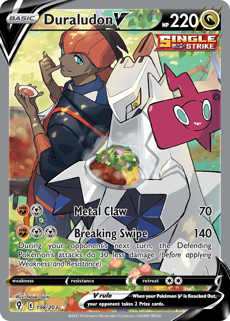 Duraludon V 198/237 — Evolving Skies (English Pokémon TCG card)