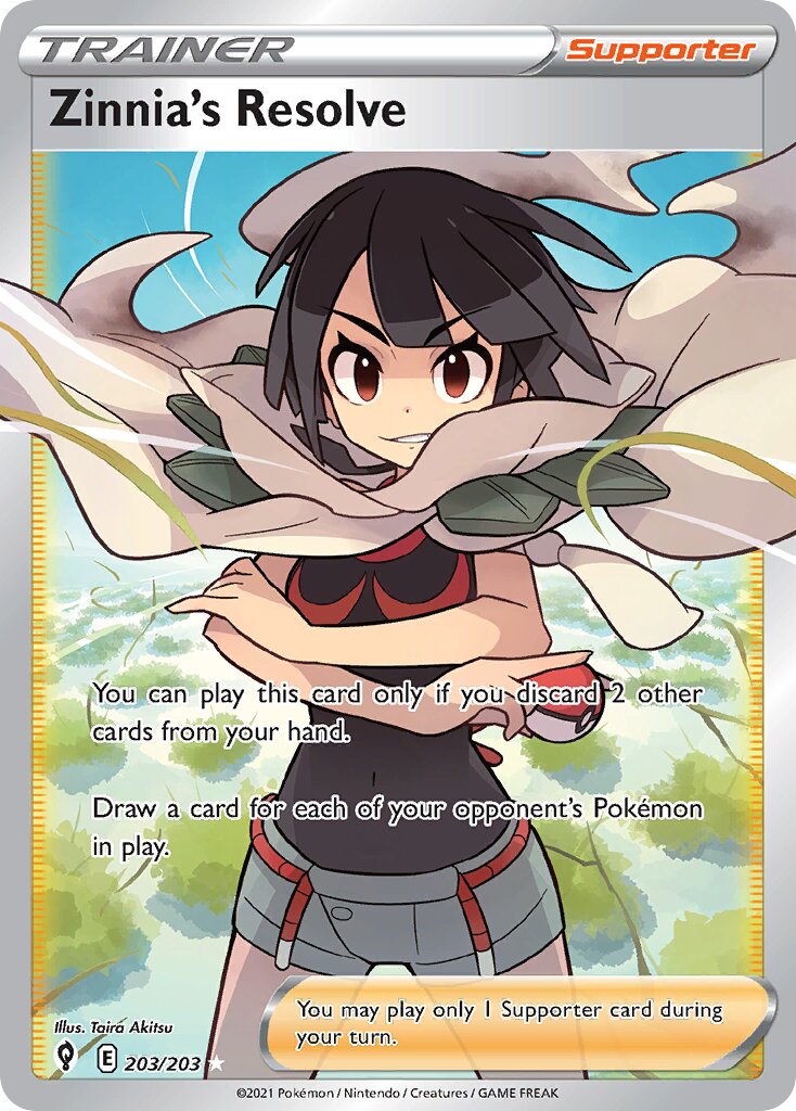 Zinnia's Resolve 203/237 — Evolving Skies (English Pokémon TCG card)