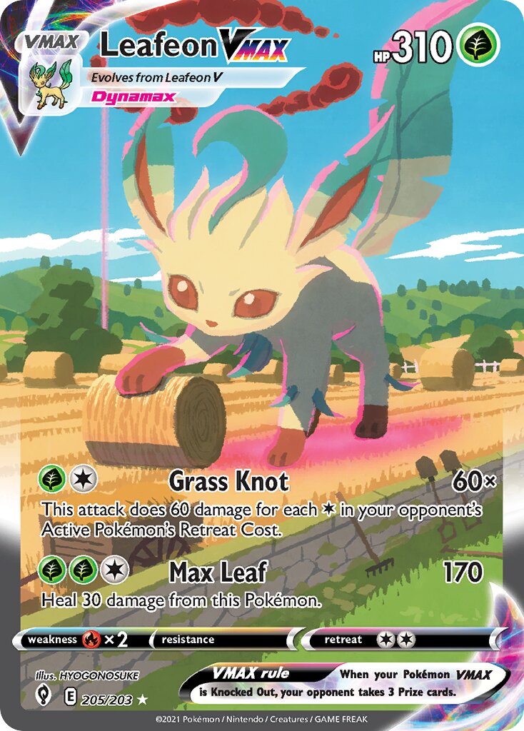 Leafeon VMAX 205/237 — Evolving Skies (English Pokémon TCG card)
