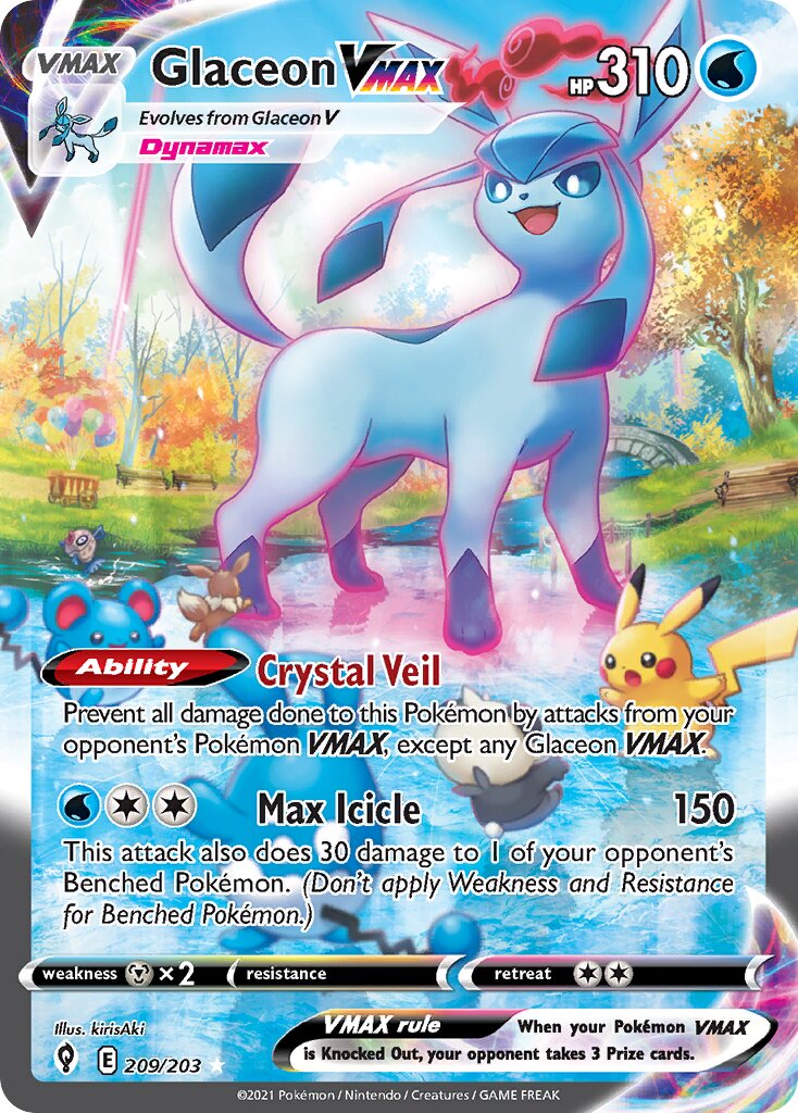 Glaceon VMAX 209/237 — Evolving Skies (English Pokémon TCG card)