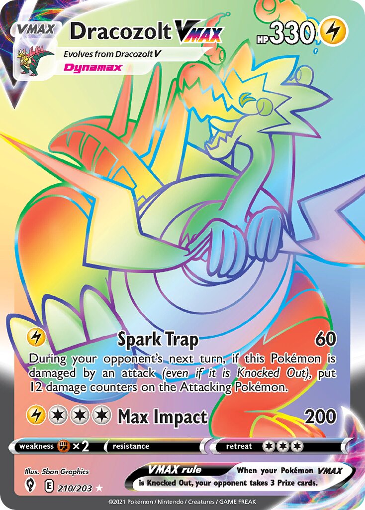 Dracozolt VMAX 210/237 — Evolving Skies (English Pokémon TCG card)