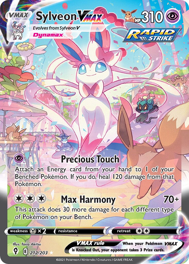 Sylveon VMAX 212/237 — Evolving Skies (English Pokémon TCG card)