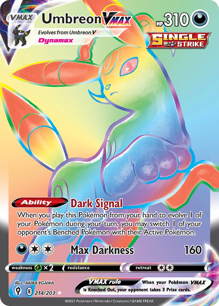 Umbreon VMAX 214/237 — Evolving Skies (English Pokémon TCG card)