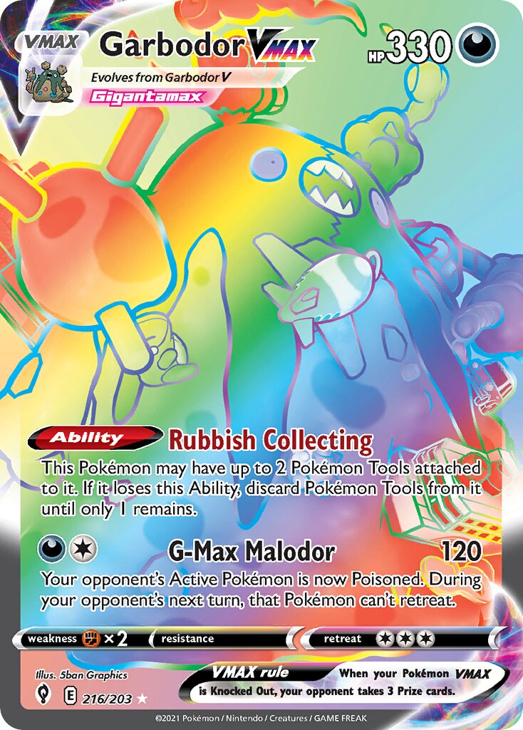 Garbodor VMAX 216/237 — Evolving Skies (English Pokémon TCG card)
