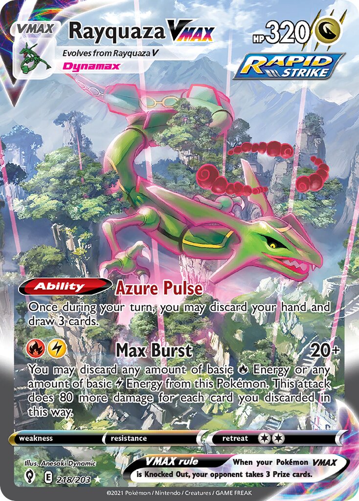 Rayquaza VMAX 218/237 — Evolving Skies (English Pokémon TCG card)
