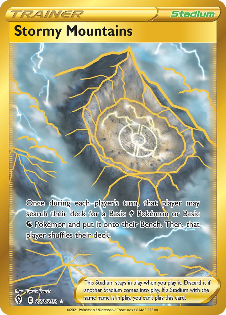 Stormy Mountains 232/237 — Evolving Skies (English Pokémon TCG card)