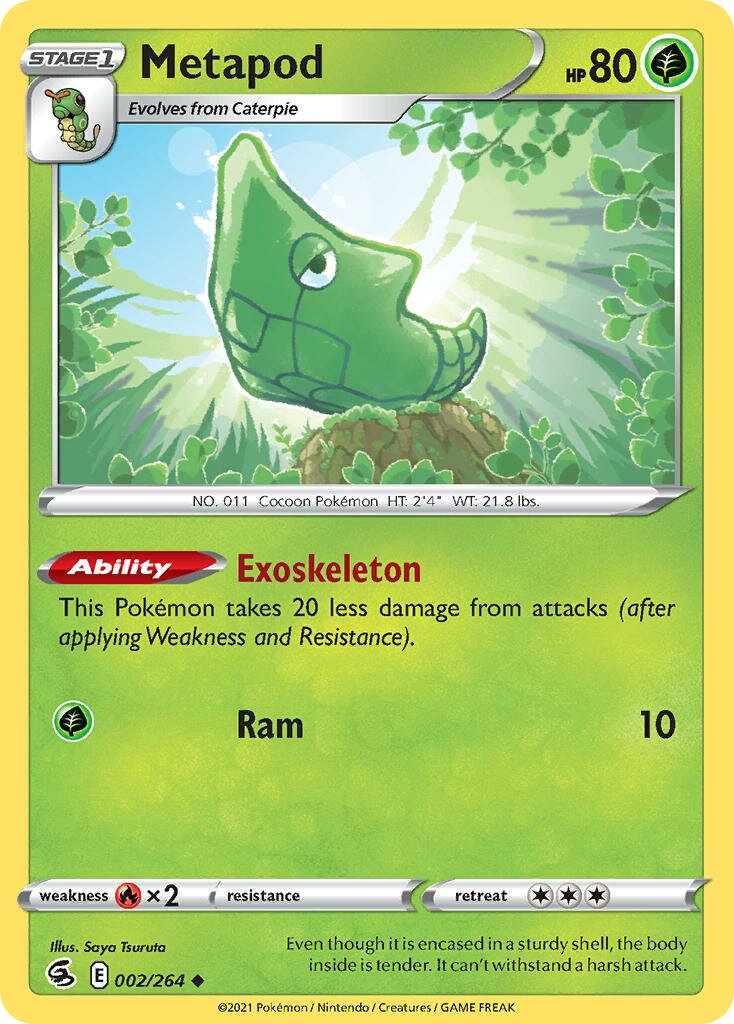 Metapod 002/284 — Fusion Strike (English Pokémon TCG card)