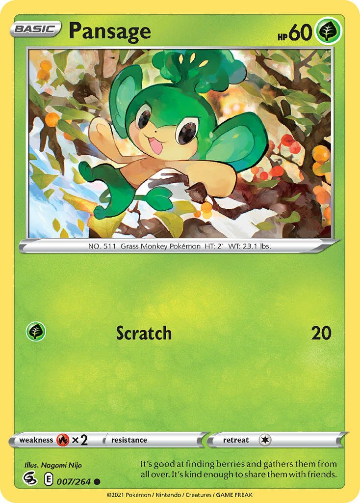 Pansage 007/284 — Fusion Strike (English Pokémon TCG card)