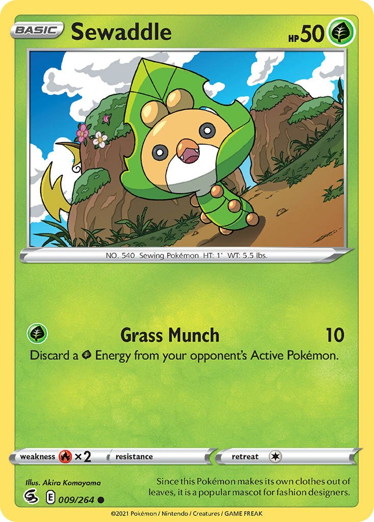 Sewaddle 009/284 — Fusion Strike (English Pokémon TCG card)