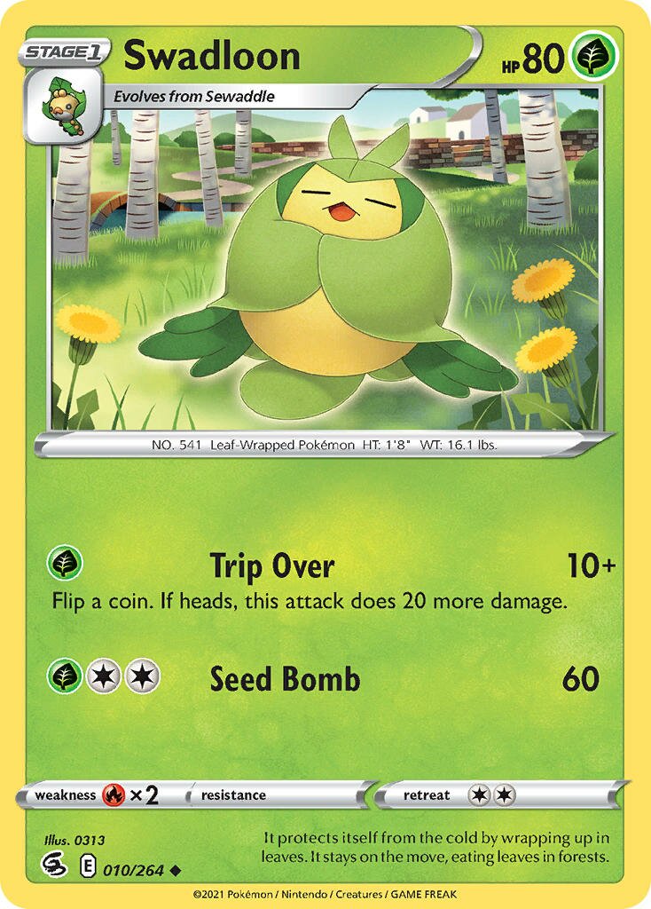 Swadloon 010/284 — Fusion Strike (English Pokémon TCG card)