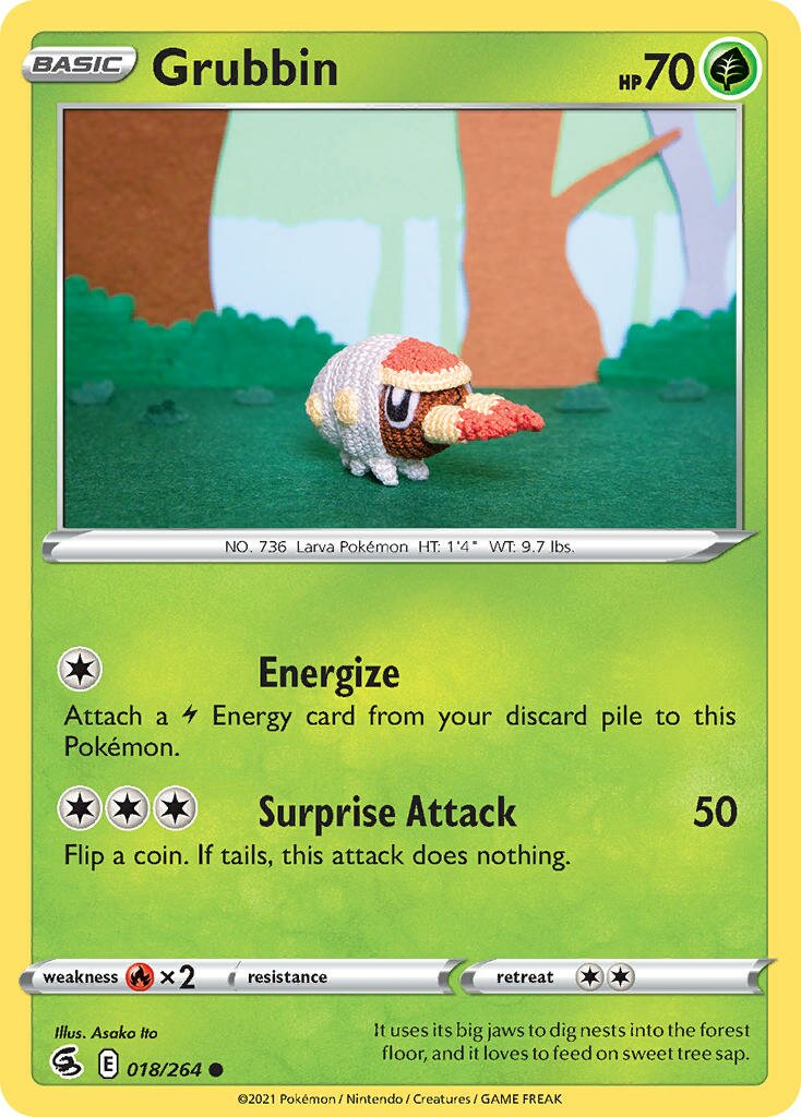 Grubbin 018/284 — Fusion Strike (English Pokémon TCG card)