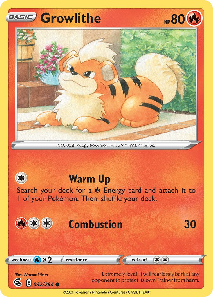 Growlithe 032/284 — Fusion Strike (English Pokémon TCG card)