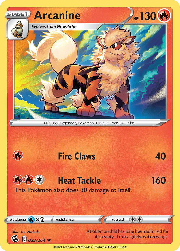 Arcanine 033/284 — Fusion Strike (English Pokémon TCG card)