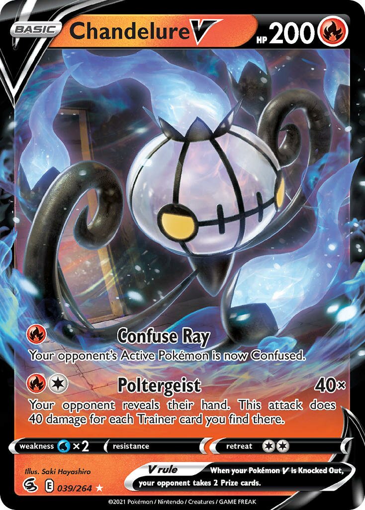Chandelure V 039/284 — Fusion Strike (English Pokémon TCG card)