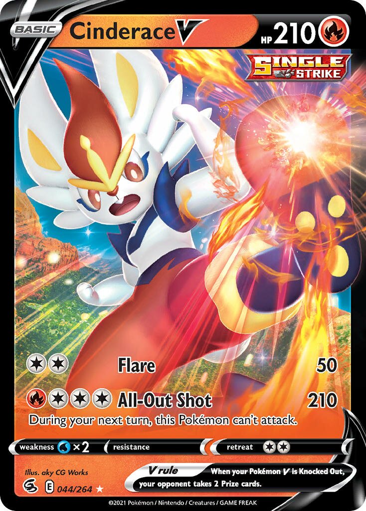 Cinderace V 044/284 — Fusion Strike (English Pokémon TCG card)