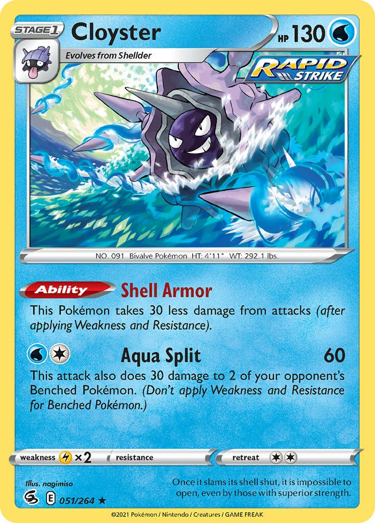 Cloyster 051/284 — Fusion Strike (English Pokémon TCG card)
