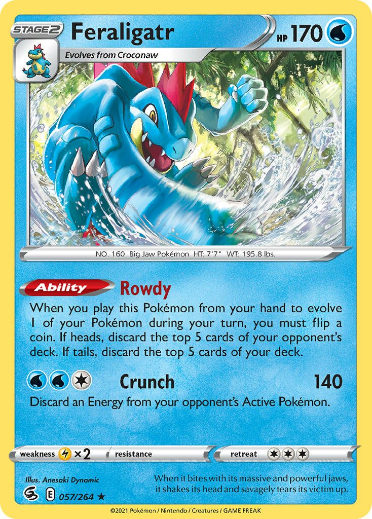 Feraligatr 057/284 — Fusion Strike (English Pokémon TCG card)