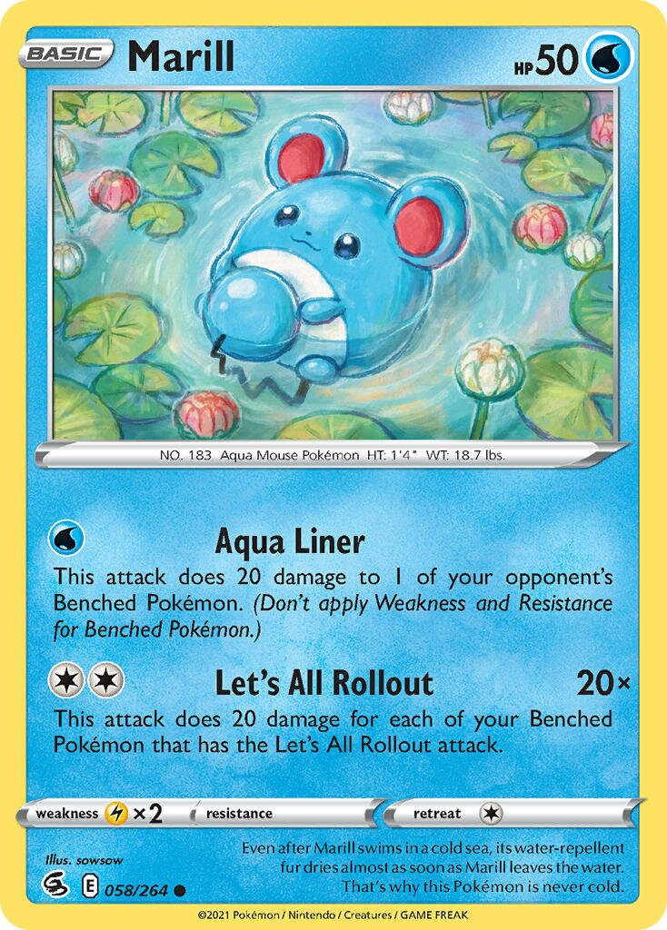 Marill 058/284 — Fusion Strike (English Pokémon TCG card)