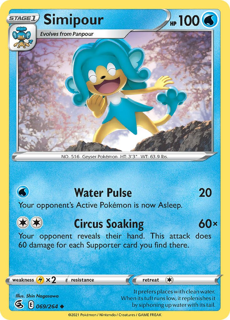 Simipour 069/284 — Fusion Strike (English Pokémon TCG card)