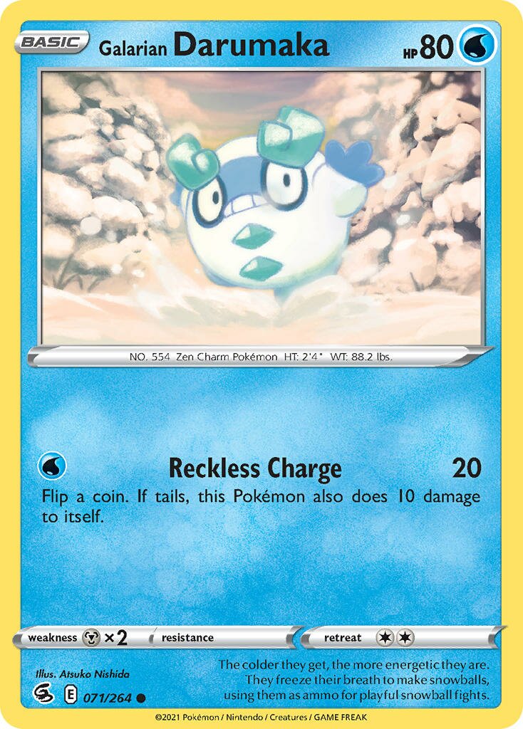 Galarian Darumaka 071/284 — Fusion Strike (English Pokémon TCG card)