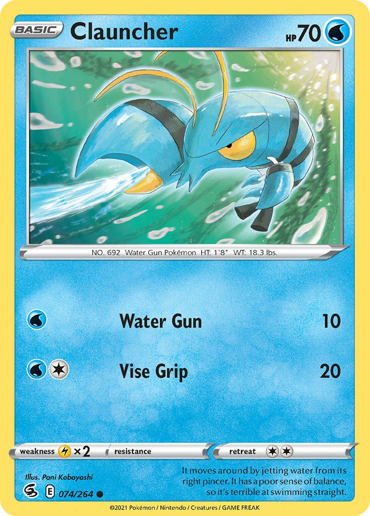 Clauncher 074/284 — Fusion Strike (English Pokémon TCG card)