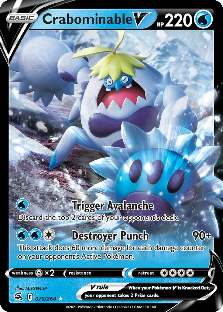 Crabominable V 076/284 — Fusion Strike (English Pokémon TCG card)