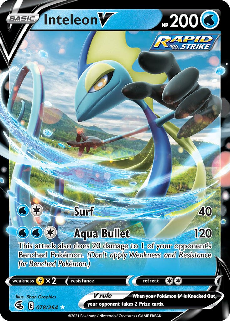 Inteleon V 078/284 — Fusion Strike (English Pokémon TCG card)