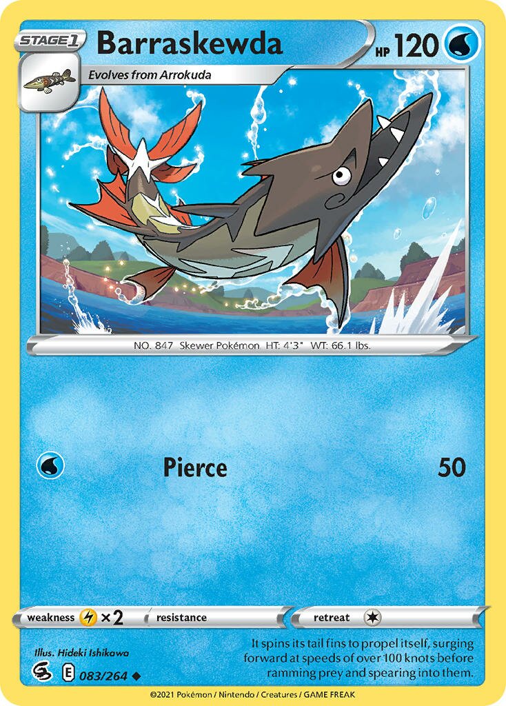 Barraskewda 083/284 — Fusion Strike (English Pokémon TCG card)