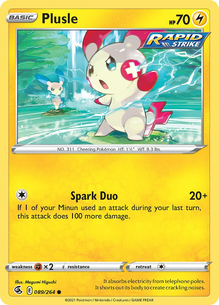 Plusle 089/284 — Fusion Strike (English Pokémon TCG card)