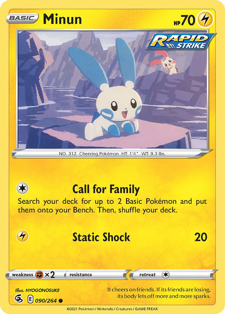 Minun 090/284 — Fusion Strike (English Pokémon TCG card)
