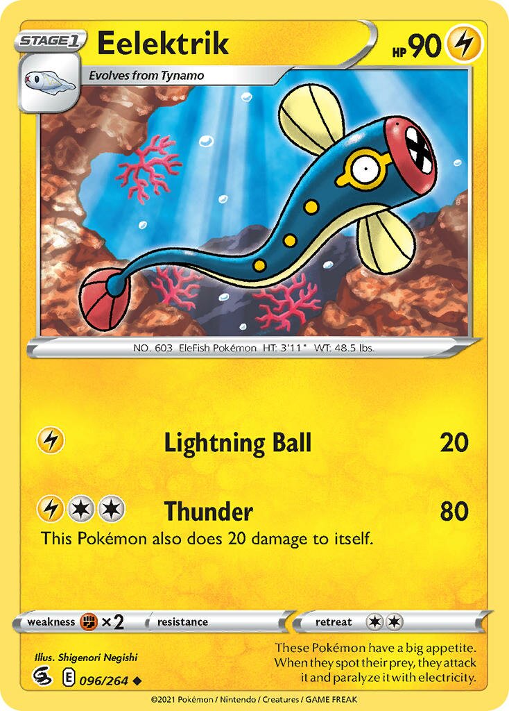 Eelektrik 096/284 — Fusion Strike (English Pokémon TCG card)