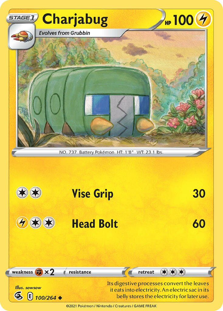 Charjabug 100/284 — Fusion Strike (English Pokémon TCG card)