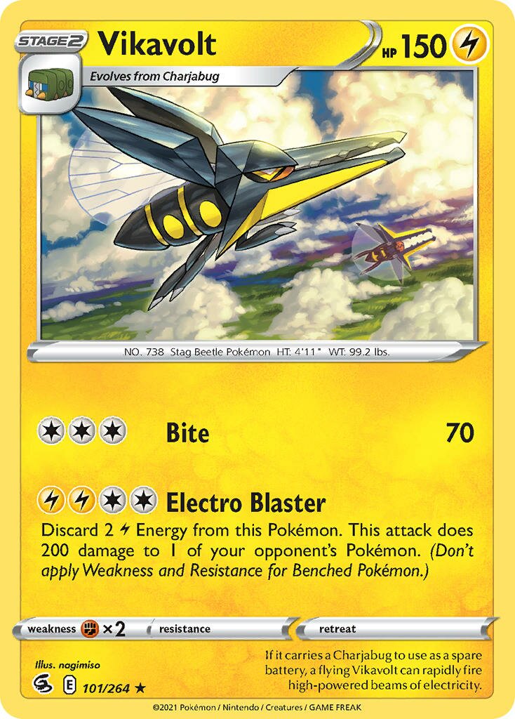 Vikavolt 101/284 — Fusion Strike (English Pokémon TCG card)