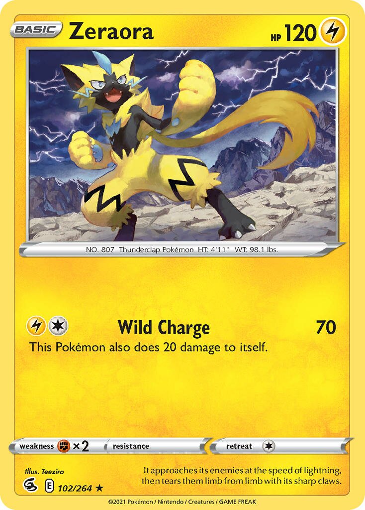Zeraora 102/284 — Fusion Strike (English Pokémon TCG card)