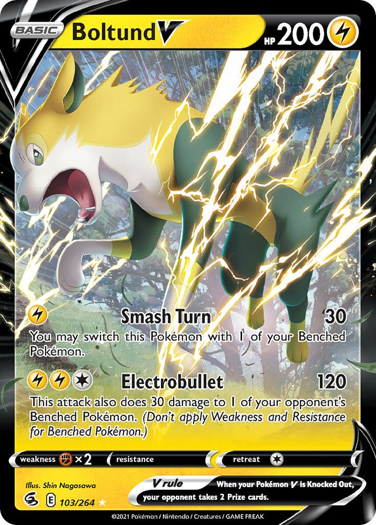 Boltund V 103/284 — Fusion Strike (English Pokémon TCG card)