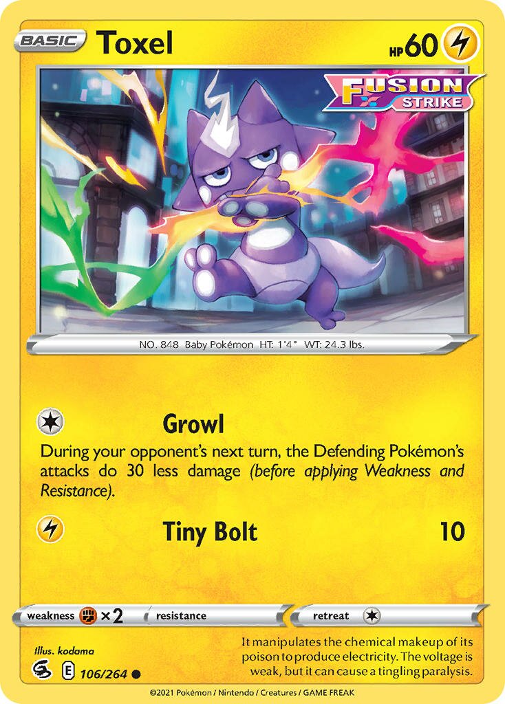 Toxel 106/284 — Fusion Strike (English Pokémon TCG card)