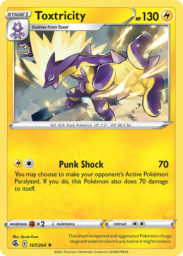Toxtricity 107/284 — Fusion Strike (English Pokémon TCG card)