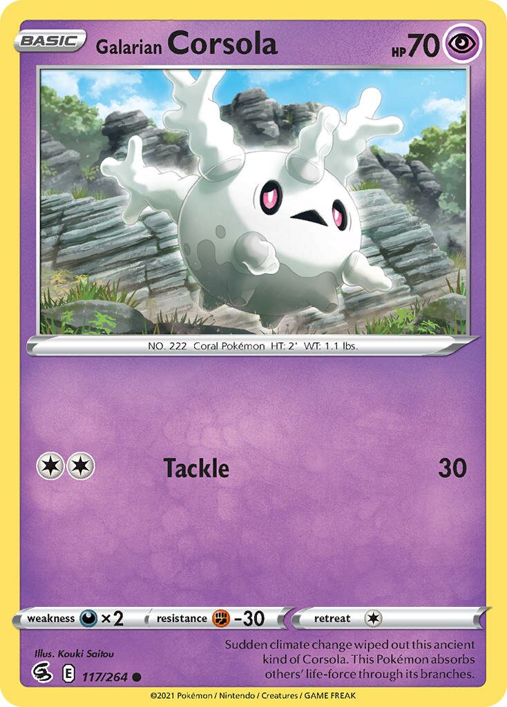 Galarian Corsola 117/284 — Fusion Strike (English Pokémon TCG card)