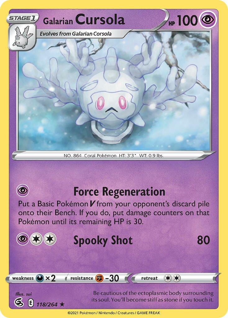 Galarian Cursola 118/284 — Fusion Strike (English Pokémon TCG card)
