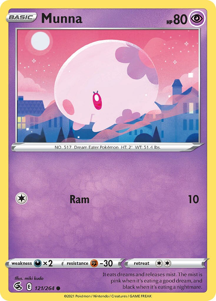 Munna 121/284 — Fusion Strike (English Pokémon TCG card)