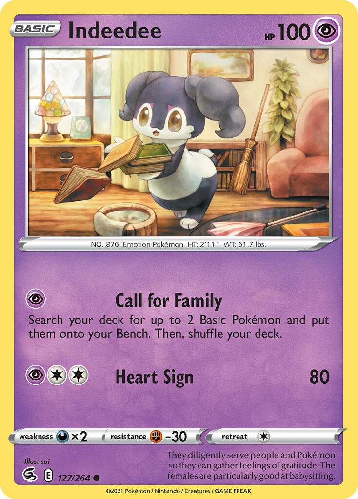 Indeedee 127/284 — Fusion Strike (English Pokémon TCG card)