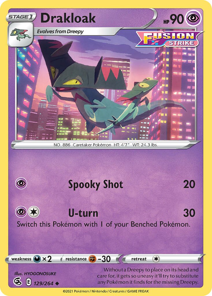 Drakloak 129/284 — Fusion Strike (English Pokémon TCG card)
