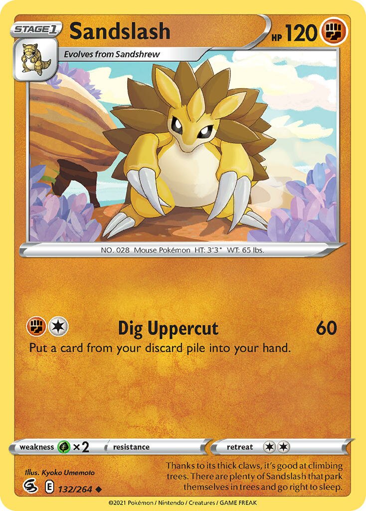 Sandslash 132/284 — Fusion Strike (English Pokémon TCG card)