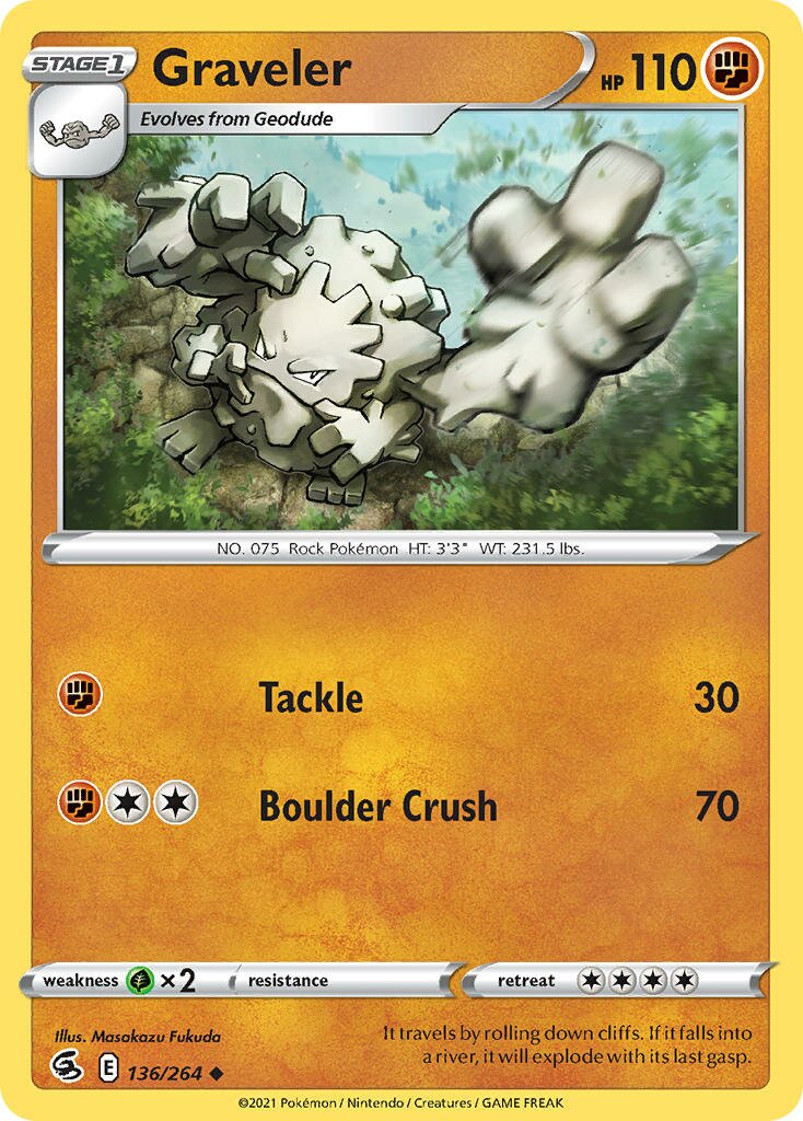 Graveler 136/284 — Fusion Strike (English Pokémon TCG card)