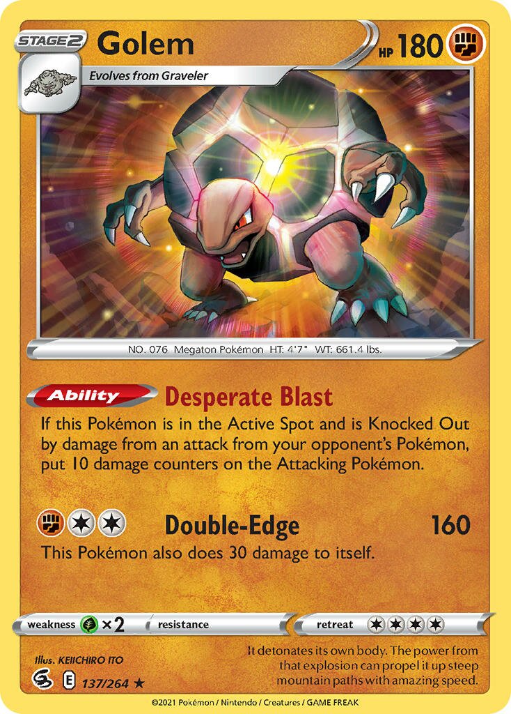 Golem 137/284 — Fusion Strike (English Pokémon TCG card)