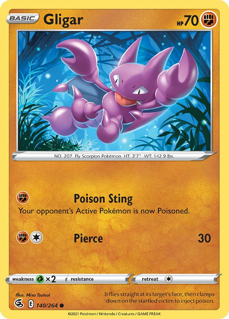 Gligar 140/284 — Fusion Strike (English Pokémon TCG card)