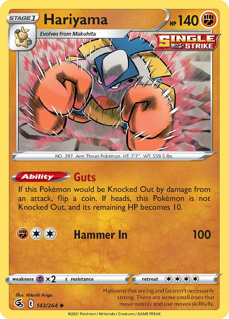 Hariyama 143/284 — Fusion Strike (English Pokémon TCG card)