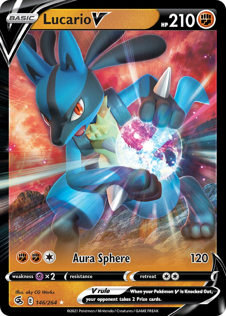 Lucario V 146/284 — Fusion Strike (English Pokémon TCG card)