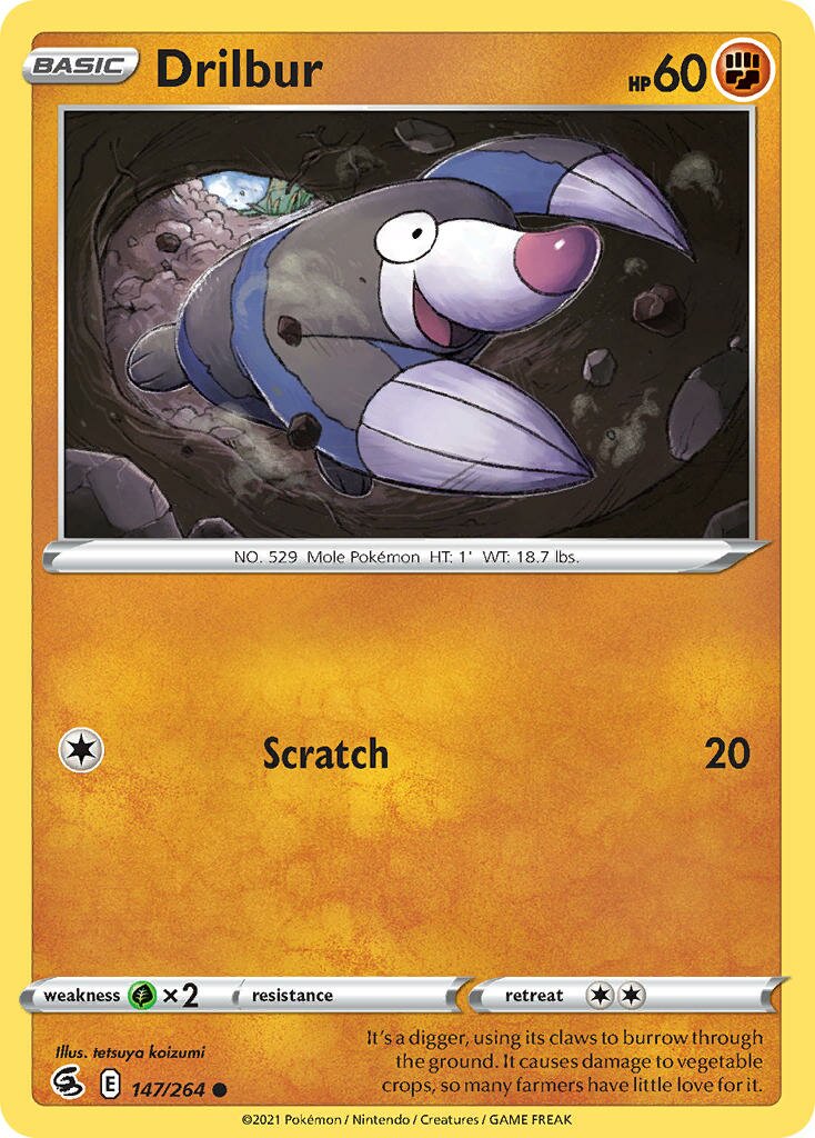 Drilbur 147/284 — Fusion Strike (English Pokémon TCG card)